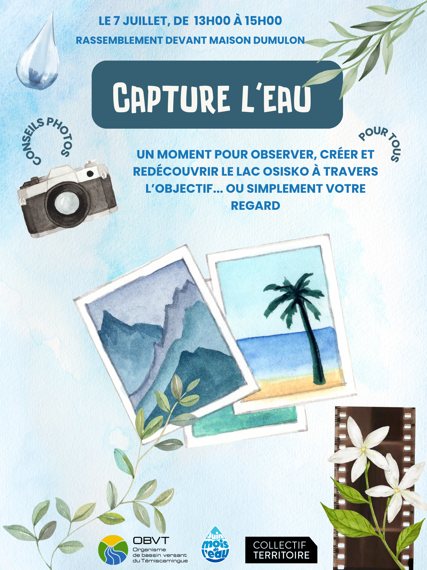 Capture l'eau - Atelier photo au lac Osisko à Rouyn-Noranda