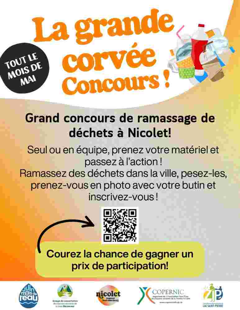 La Grande Corvée : concours de ramassage de déchets à Nicolet