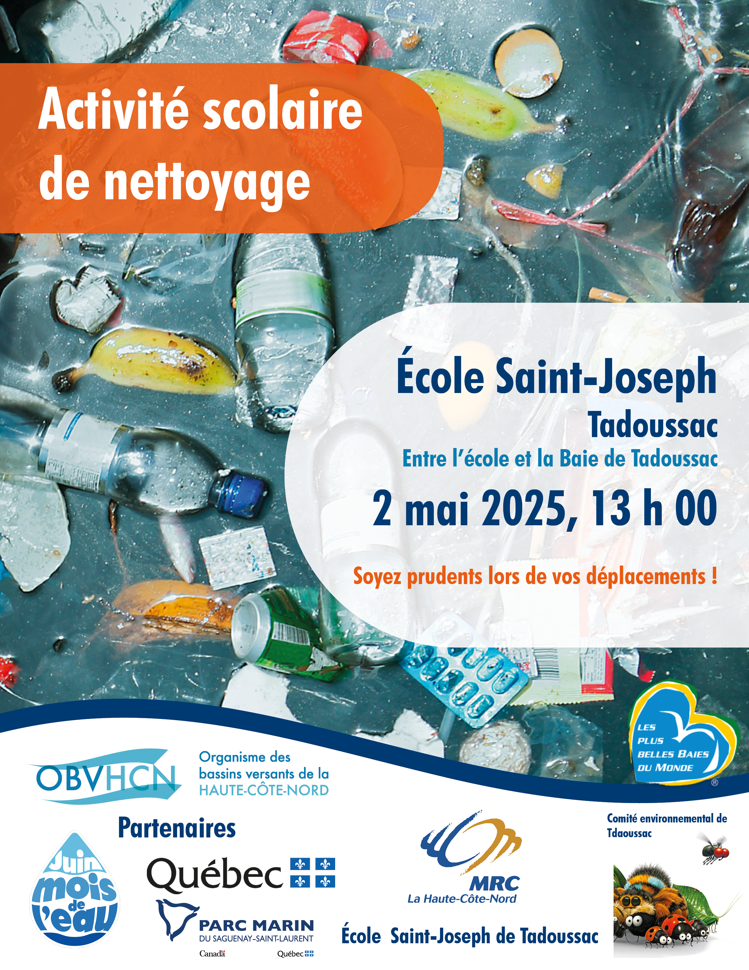 Activité scolaire de nettoyage - École Saint-Joseph