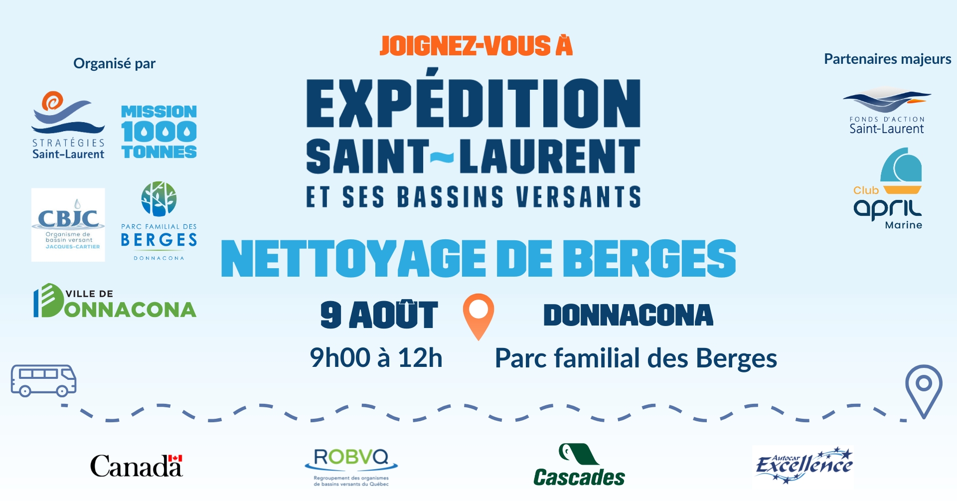Activité de nettoyage au Parc familial des Berges