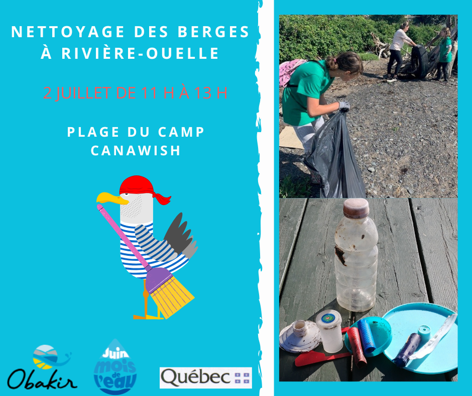 Nettoyage des berges à Rivière-Ouelle
