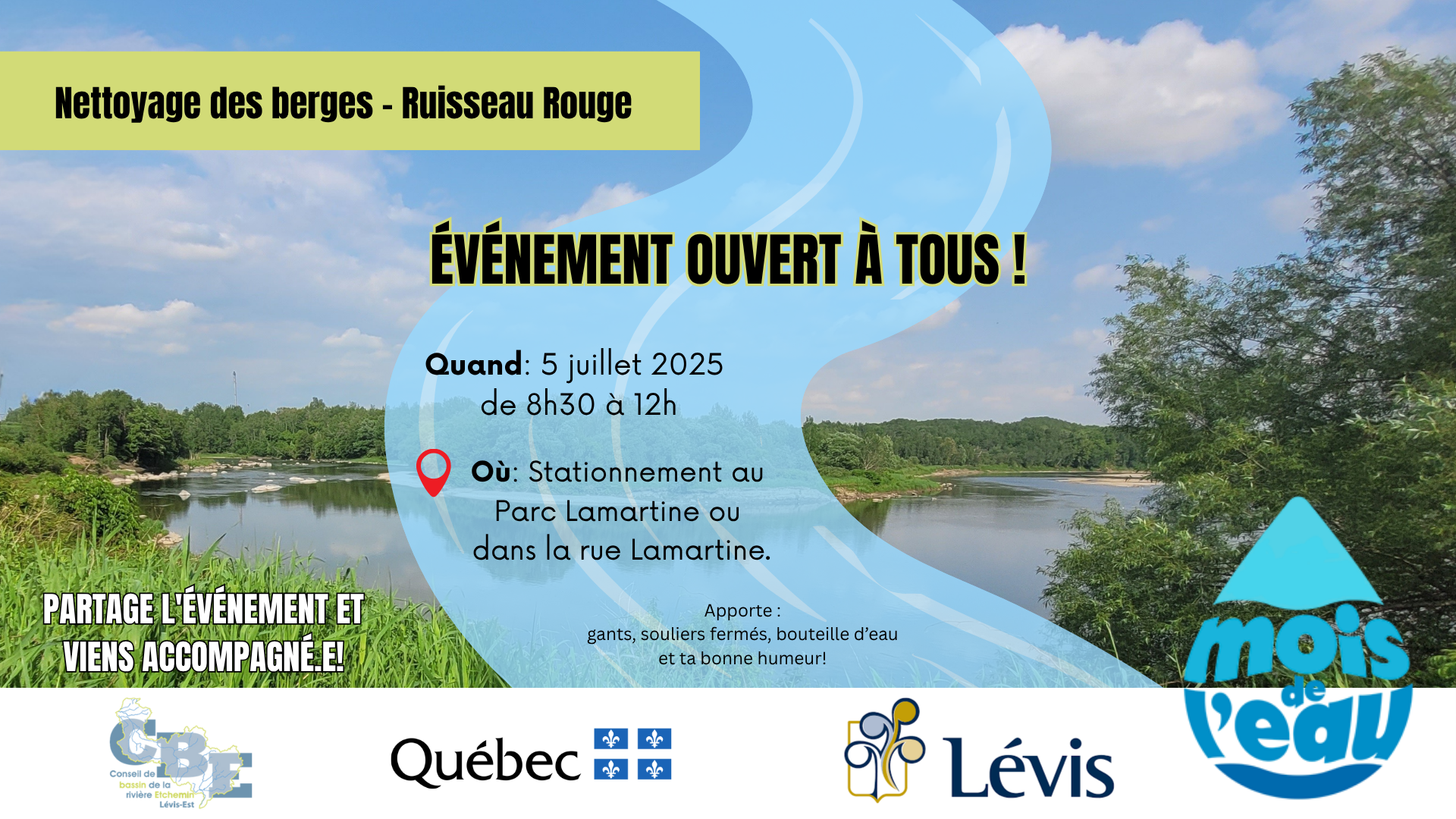Nettoyage de berges au Parc Saint-Laurent à Lévis