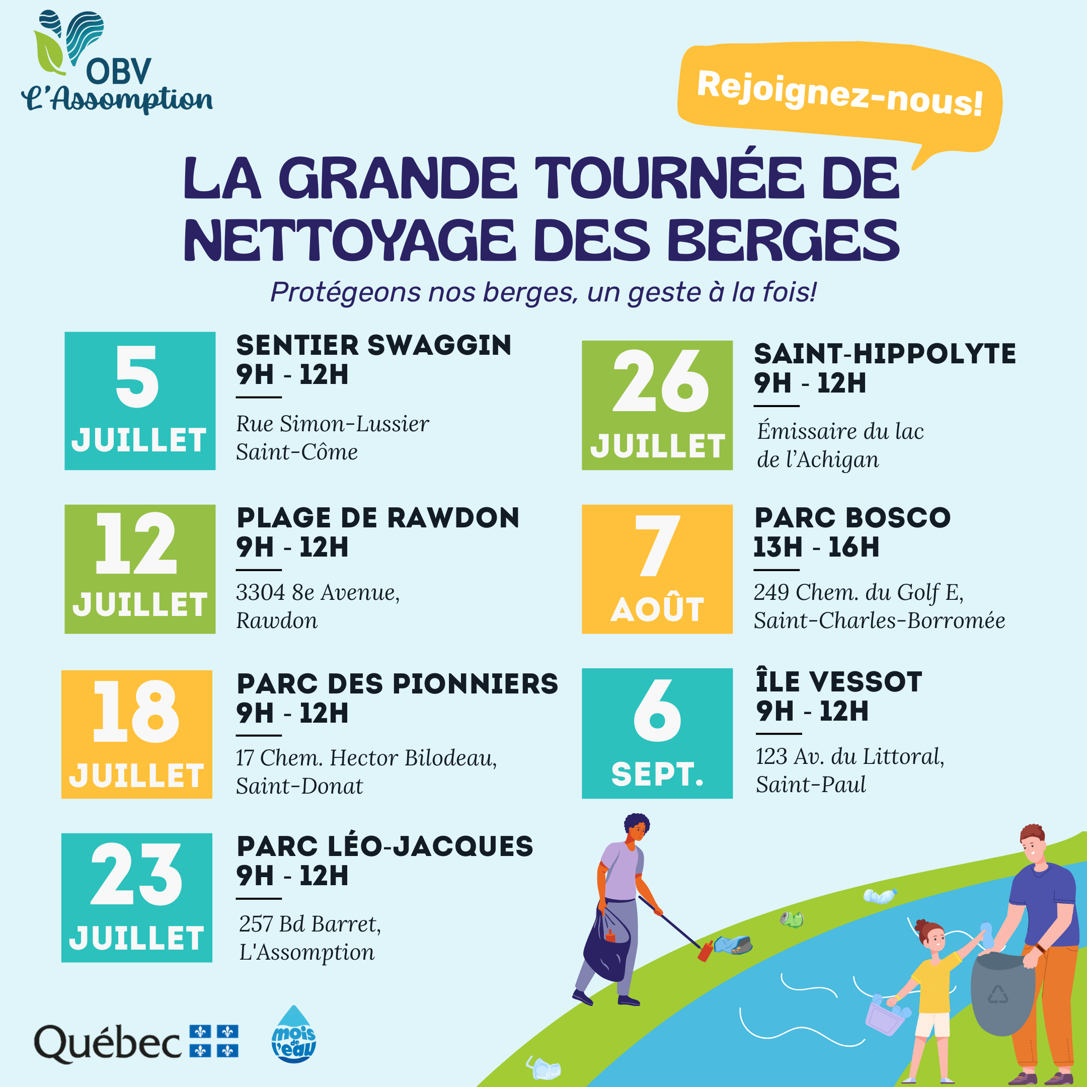Nettoyage de rives au lac Rawdon