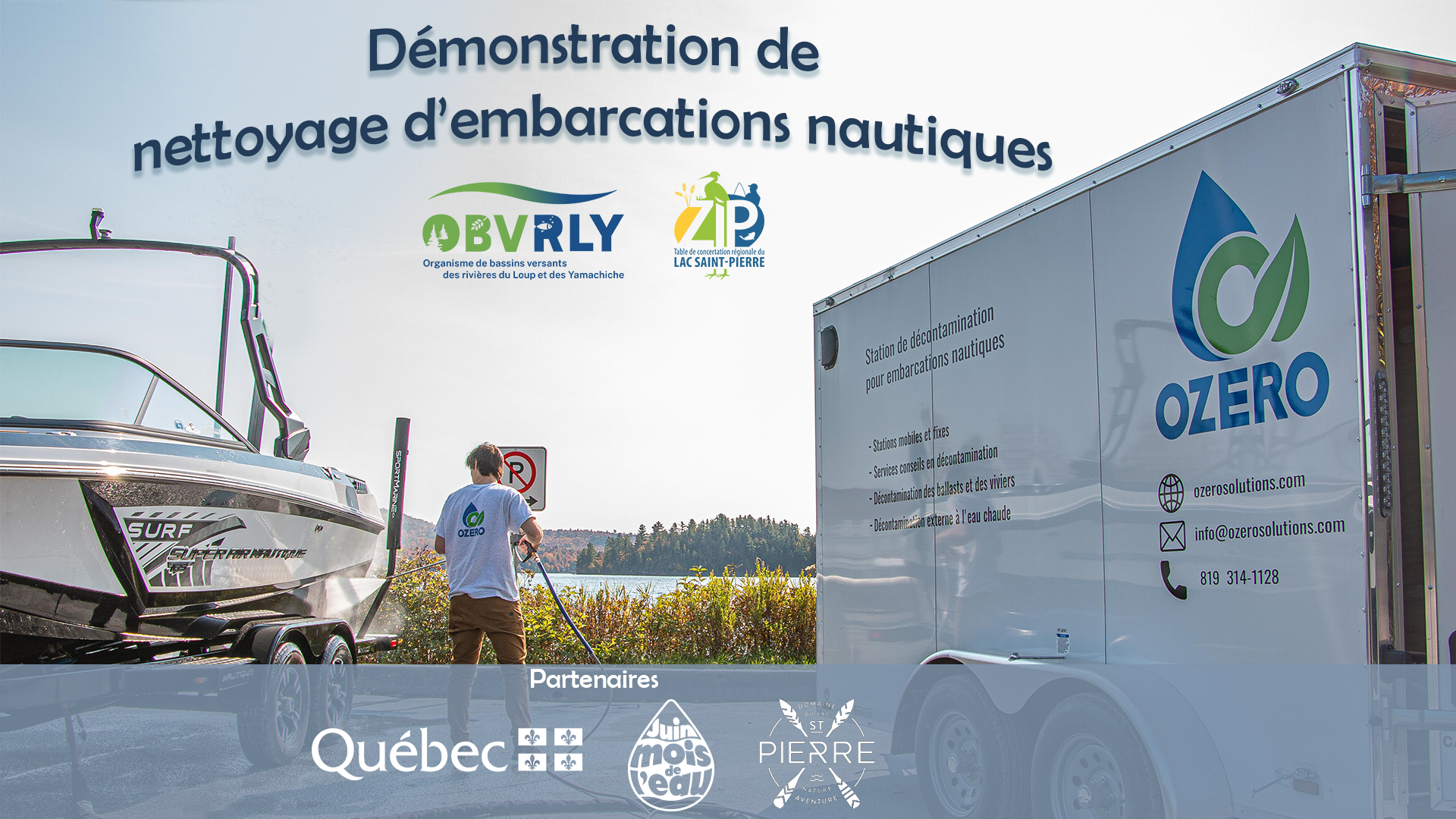 Démonstration de nettoyage d'embarcations nautiques à Louiseville
