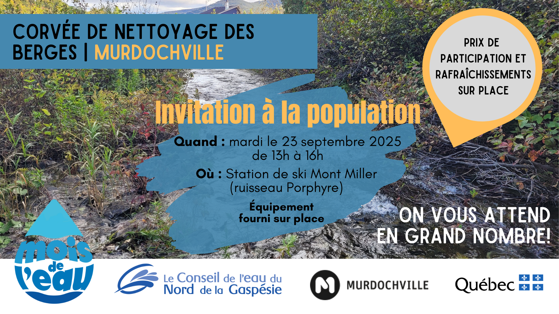 Corvée de nettoyage de berges à Murdochville