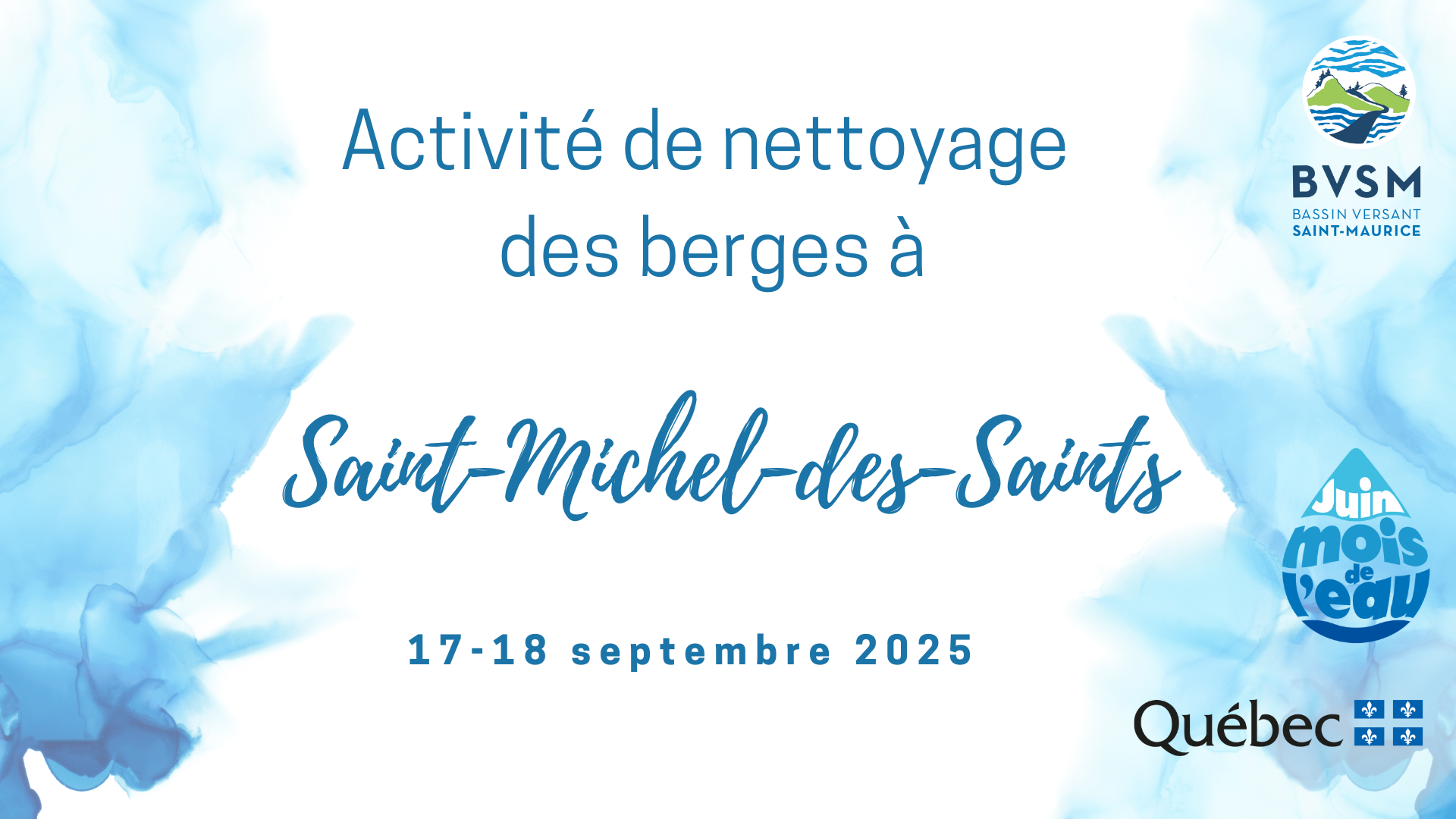 Activité de nettoyage des berges à Saint-Michel-des-Saints