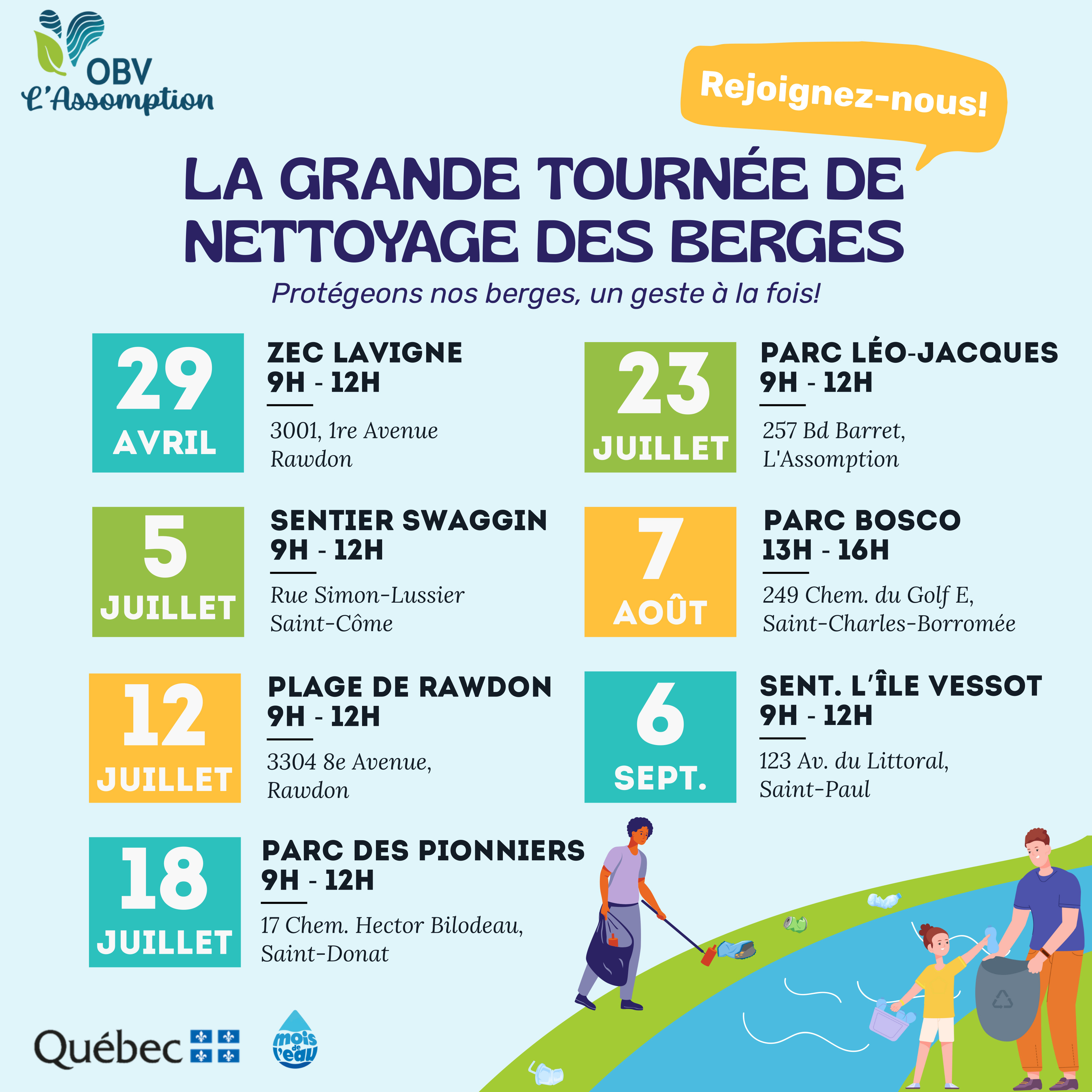 Nettoyage des rives au Sentier Swaggin à Saint-Côme