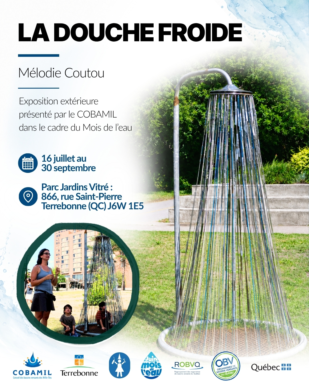 Exposition de la sculpture La Douche Froide