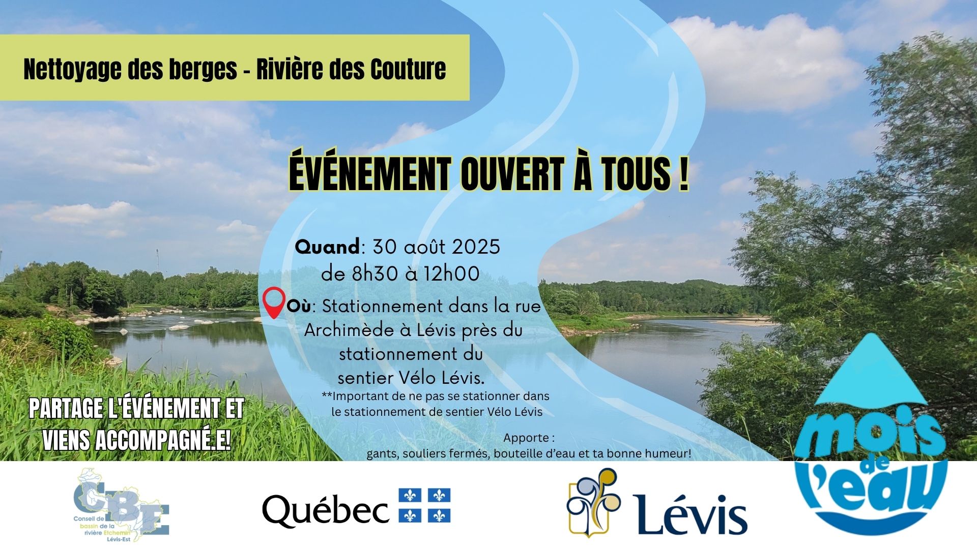 Nettoyage de berges de la rivière des Couture