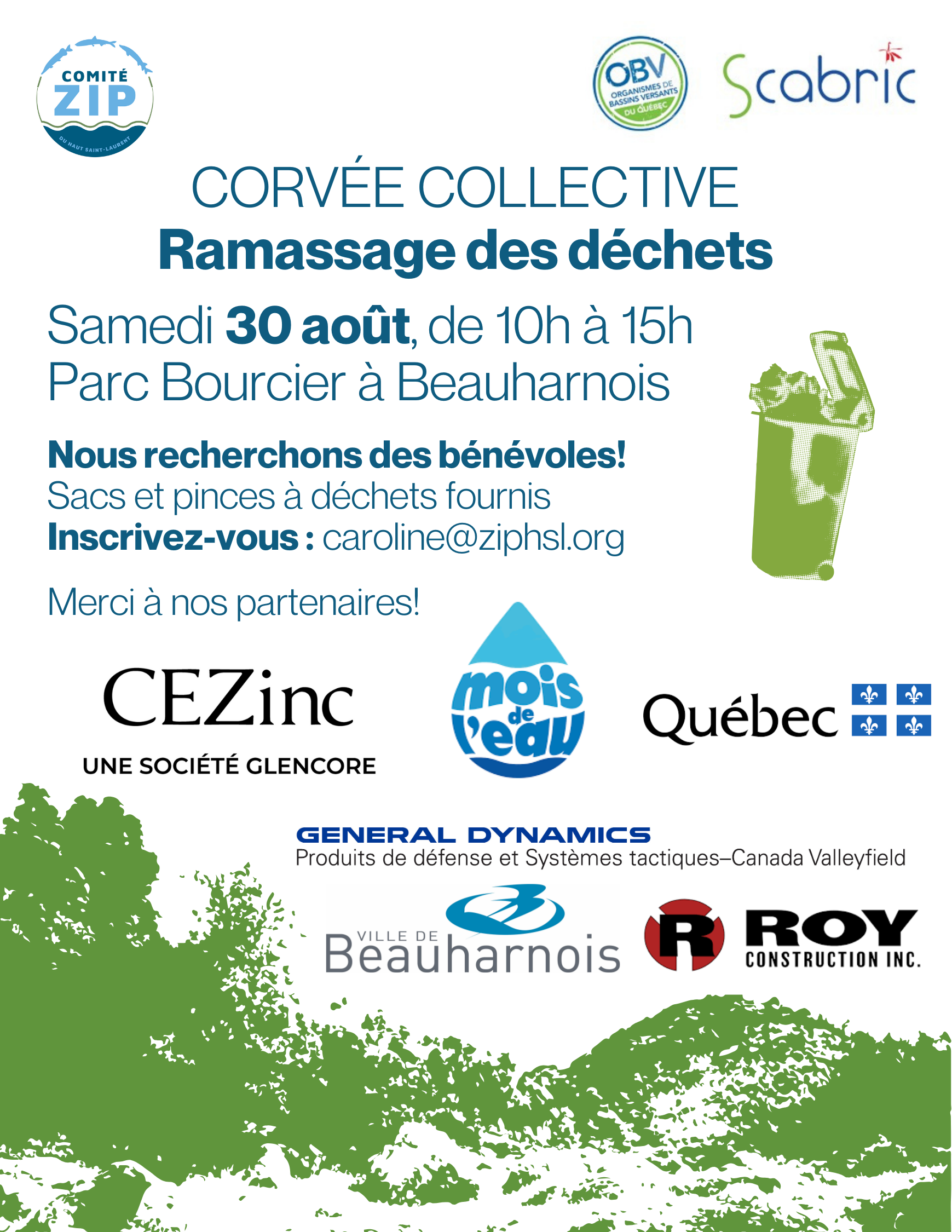 Corvée collective : ramassage de déchets sur les berges