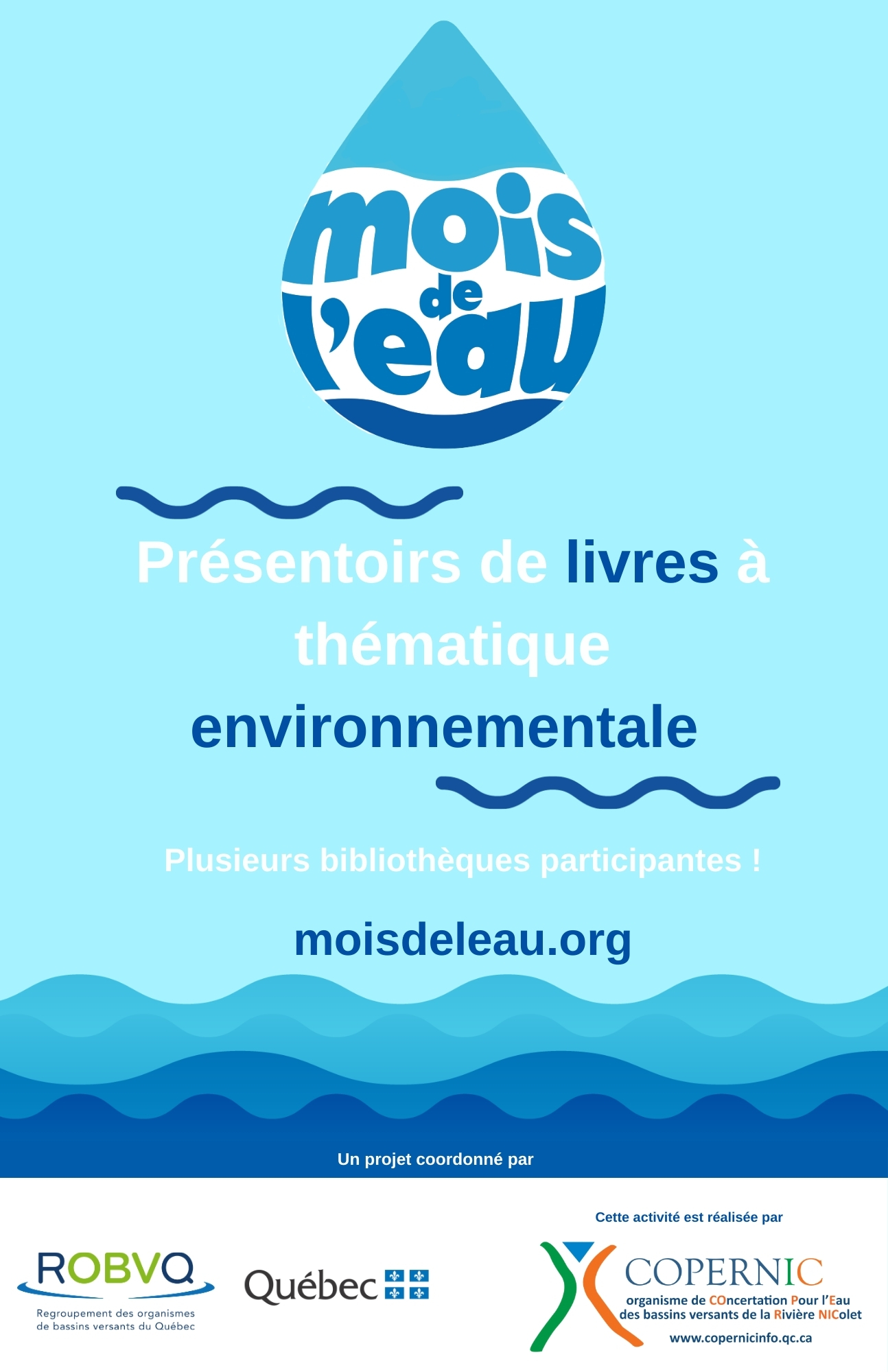Présentoirs de livres à thématique environnementale au Centre-du-Québec