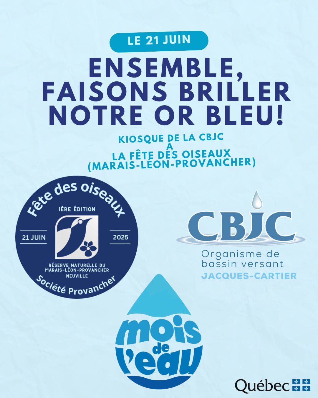 Kiosque de sensibilisation de la CBJC à la fête des oiseaux à Neuville