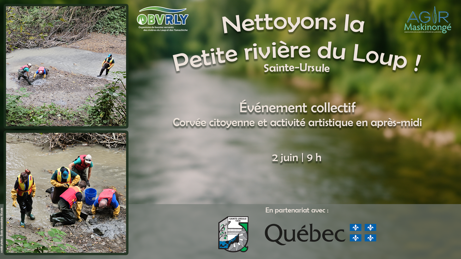 Nettoyons la Petite rivière du Loup, à Sainte-Ursule