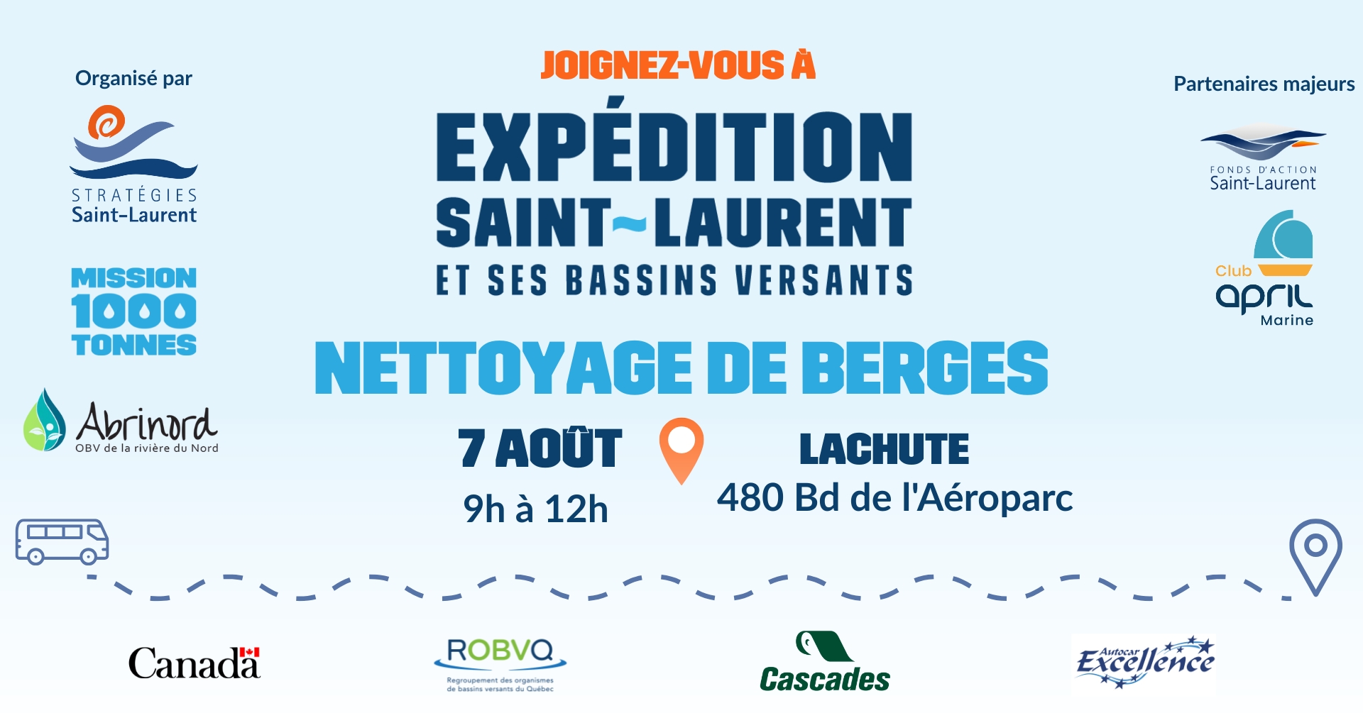 Corvée de nettoyage des berges à Lachute avec Mission 1000 tonnes !