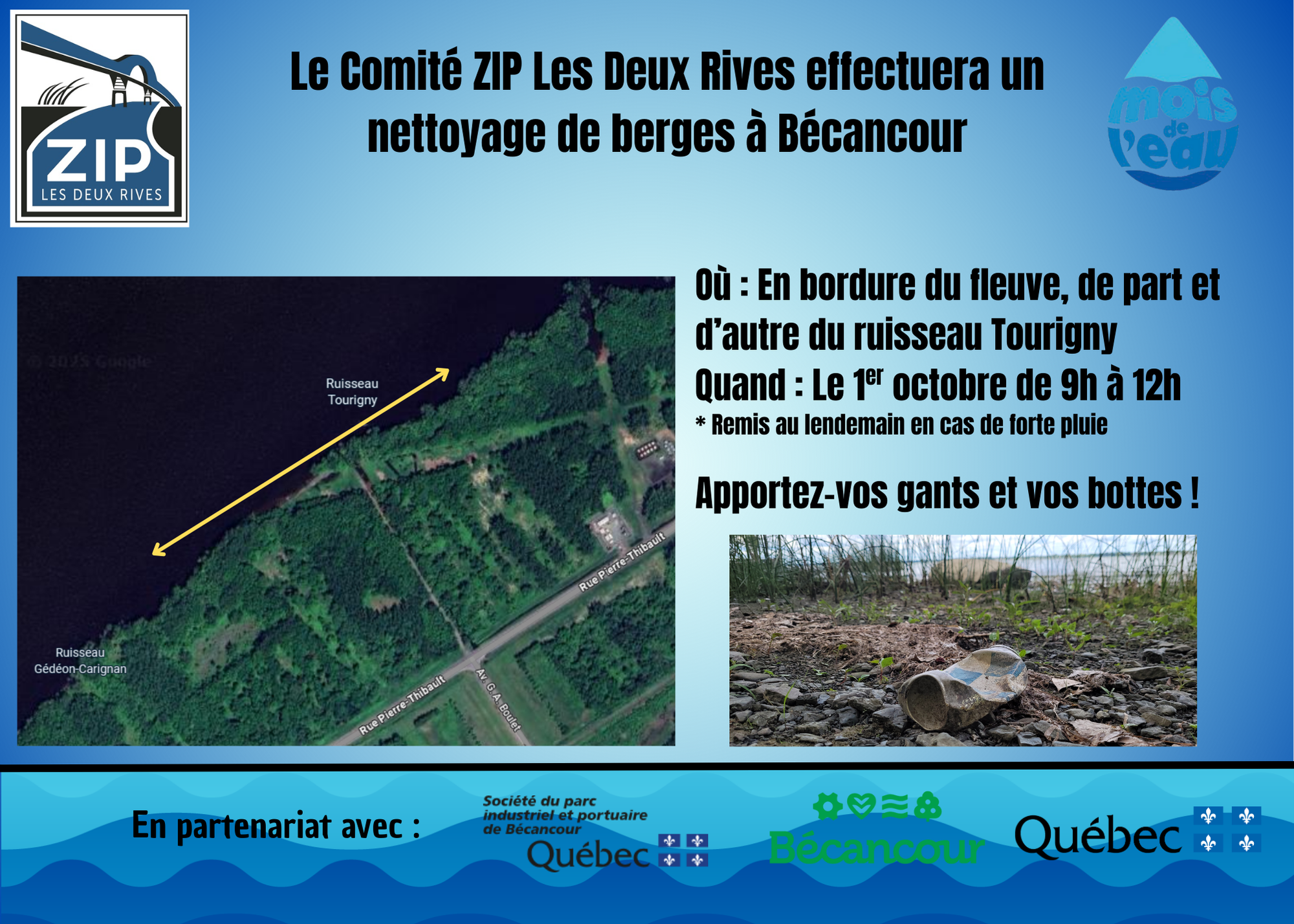 Nettoyage de berges à Bécancour